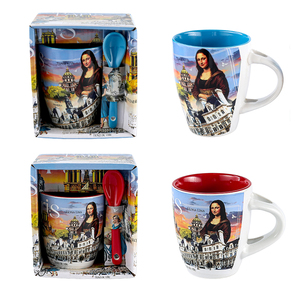 Mug en céramique personnalisable avec emplacement pour cuillère, poignée ergonomique, style classique, compatible lave-vaisselle et micro-ondes, réutilisable, impression de logo, cadeau durable - Product Image 1