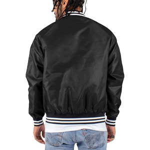 Veste de baseball en satin à fermeture à pression pour homme, couleur unie, violette, vente en gros - Product Image 2