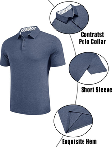 Camiseta Deportiva de Alto Rendimiento para Hombre, Secado Rápido, con Logotipo Personalizado, Camiseta de Golf con Bolsillo a Rayas, Secado Rápido, Hecha de Poliéster de Punto - Product Image 3