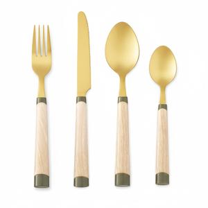<b>Vintage</b> Stainless Steel Silverware Set Flatware Set With Resin Handle <b>Cutlery</b> Set Dinnerware For Home And Kitchen Accessories - Product Image 4