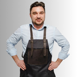 Top Quality Unisex BBQ <b>Chef</b> Cooking <b>personalised</b> <b>Apron</b> Genuine Leather Canvas <b>Apron</b> For Men - Product Image 2