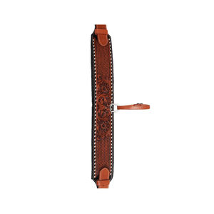 Sangle de selle western en cuir pour cheval, avec attache de sangle, motif floral, tressage blanc, durable, personnalisable, vente en gros - Product Image 3