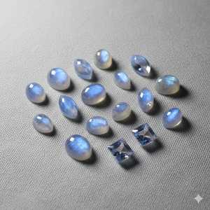 AAA Quality Rainbow Moonstone Smooth Flat Back Pear Shape Gemstone Cabochon for Jewelry <b>Ring</b> Making 13x18mm Loose Stone Bulk - Product Image 1