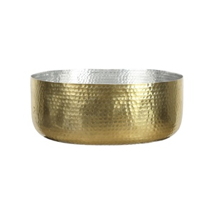 Christmas and Diwali Home Decoration Gold Bowl Shape Large Iron Candlestick <b>Holder</b> with <b>Hammered</b> Design Handmade Wedding - Product Image 3