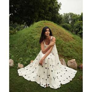 Womens Sleeveless Tiered Maxi <b>Dress</b> Printed Cotton Long <b>Dress</b> With <b>Spaghetti</b> <b>Straps</b> For Summer Resort Wear - Product Image 2