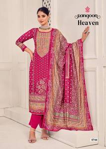 Trajes de Salwar Kameez con estampado de Rangoon exclusivos de Heaven Masleen para indios y paquistaníes para ocasiones de fiesta - Product Image 2