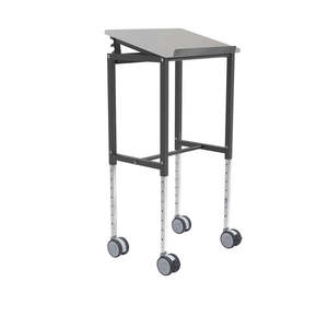 โต๊ะเคลื่อนที่แบบมีล้อ KM159-SG สีเทา สำหรับโรงพยาบาล รถเข็นที่สะดวกสบาย - Product Image 1