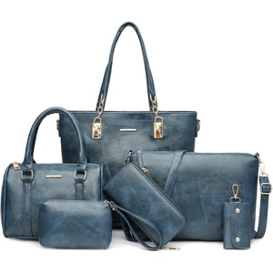Wholesale Genuine Cowhide <b>Women</b> Bag Set Tote Shoulder Handbag Crossbody Bag <b>Wallet</b> Wristlet Cosmetic Pouch Key Holder - Product Image 6