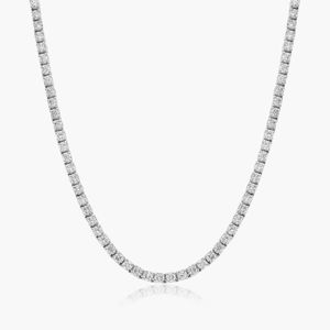 Cadena de tenis de diamante moissanita de corte redondo de 3,00mm, joyería ostentosa helada, Collar chapado en oro/plata de 10K para cumpleaños, bodas - Product Image 2