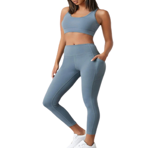 Ensembles de yoga de fitness à séchage rapide respirant pour femmes vêtements de sport 2 pièces vêtements de sport grande taille motif imprimé en gros - Product Image 3