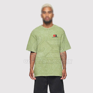 Effet lavé 100% coton hommes lavage à l'acide t-shirt rétro Streetwear hommes lavage à l'acide t-shirt élégant été rue mode - Product Image 1