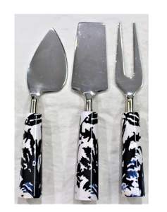 Couverts en acier inoxydable de haute qualité outils de salade jetables faits à la main comprend un couteau à fromage-ensemble d'outils de cuisine en bois de mangue - Product Image 5