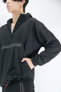 OEM Customized Logo <b>Lightweight</b> Half Zip Windbreaker <b>Jacket</b> for <b>Men</b> High Quality Polyester Breathable Windproof Plus Size <b>Summer</b> - Product Image 4