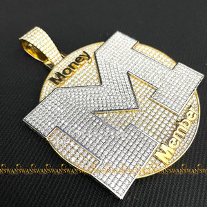 Personalizado 10kt oro amarillo Hip Hop joyería totalmente helado 5tcw corte brillante Moissanite diamantes IGI colgante fino colgantes encantos - Product Image 2