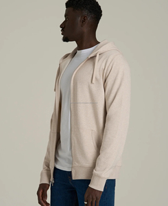 Sweat à capuche en molleton français pour homme de haute qualité, 100% coton, poids lourd, coupe ajustée, respirant, broderie personnalisée de lettres - Product Image 2