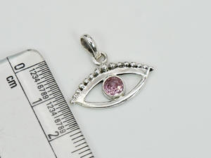 Pendentif pierre de naissance en argent sterling massif 925 topaze rose à facettes naturelles mois de novembre - Product Image 2