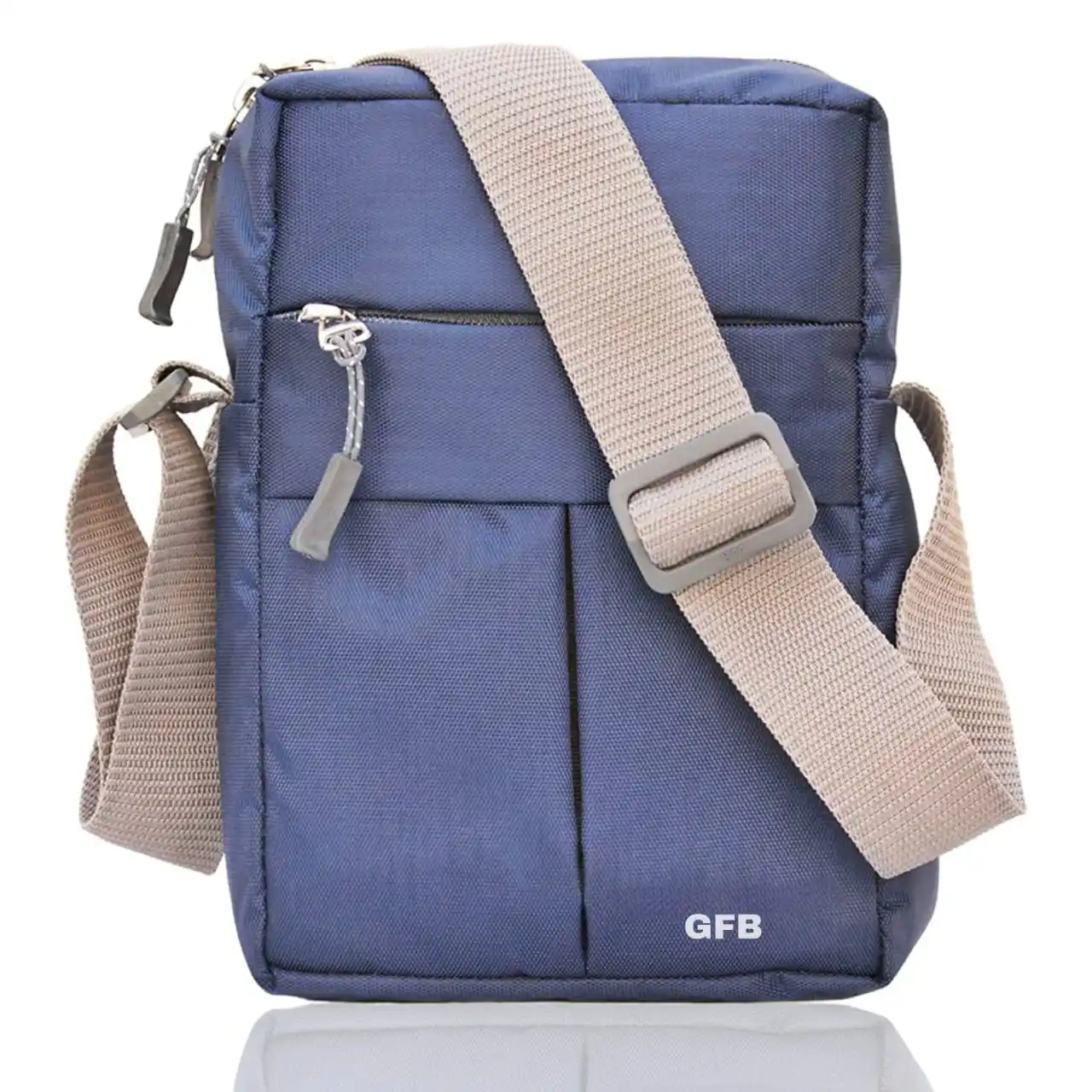 Custom Blue fashion mini cross sling messenger bag stylish long single strip women men's lady shoulder bag with log side bago
