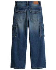 Manufacturer Custom Women High Waist <b>Wide</b> <b>Leg</b> Denim <b>Cargo</b> Pants Blue Pink Black Washed Streetwear Fashion Multi Pocket Jeans - Product Image 2