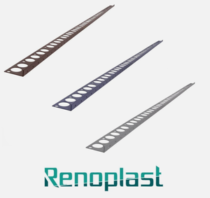 Renoplast ®   Profilé de nez de marche en aluminium SZ15 pour sols en résine - Profilé d'escalier de 200 cm, profilé de bordure de carrelage - Product Image 1