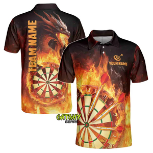 Vente en gros de t-shirts polo à séchage rapide personnalisés de grande taille vêtements de sport de conception de fléchettes de mode avec technique d'impression par sublimation - Product Image 1