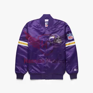 Premium Starter Vikings nihai Fan tarzı Collector edition Vikings ceket için saten ceket sportif dış katman