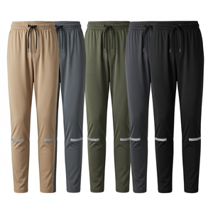Pantalones de chándal para correr transpirables de secado rápido con cordón simple de cintura baja para hombre, ropa deportiva reflectante para gimnasio, entrenamiento al aire libre, otoño - Product Image 1