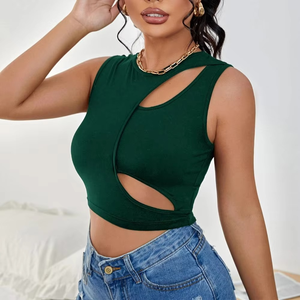 Nueva gran oferta, ropa de Yoga, Tops cortos para mujer, ropa deportiva de gimnasio personalizada para mujer, camiseta sin mangas para mujer, precio al por mayor, Top corto 2025 para mujer - Product Image 5