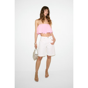 Blusa ETHIQUET VIOLA para Mujer, 100% Algodón Orgánico, con Detalle de Volantes y Forro Interior - Product Image 3