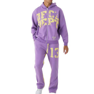 บริการขายส่งแบบ OEM เสื้อผ้าสตรีทแวร์ผู้ชายคุณภาพสูง ผ้าคอตตอน 100% หนานุ่ม เป็นมิตรกับสิ่งแวดล้อม ป้องกันแบคทีเรีย พร้อมซิปสำหรับวิ่งออกกำลังกาย - Product Image 1