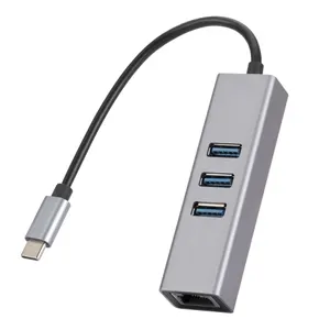 Fabriek Groothandel SL-030 USB-C / Type-C Naar Gigabit Ethernet Rj45 & 3 X Usb 3.0 Hub Adapter Converter