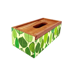 Vente en gros de boîte à mouchoirs en bois imprimé de fleurs émaillées fabriquées à la main feuille de Offre Spéciale imprimé artisanat meilleure vente - Product Image 1