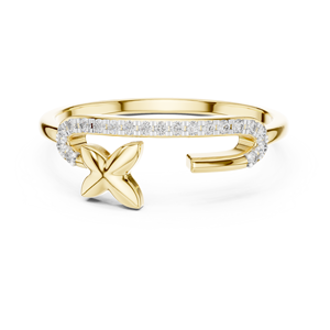 Anillo de moissanita cultivada en laboratorio al por mayor con incrustaciones de diamantes naturales, anillo de compromiso de plata 925 con servicio personalizado de La India - Product Image 6