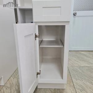 Tiroirs de placard à queue d'aronde, en bois naturel, blanc, style shaker, armoires de cuisine, glissières de tiroir à fermeture douce sous le plan de travail - Product Image 3