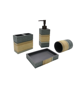 Ensemble de salle de bain à base de résine naturelle 100% fabriqué à la main léger disponible à un prix de gros abordable - Product Image 1