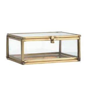 Venta al por mayor mejor decorativo plata metal cristal cuadrado colgante brazaletes caja de almacenamiento de calidad duradera joyería Uso de exhibición - Product Image 6