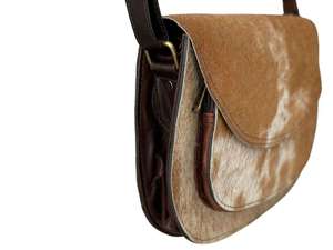 Sac à bandoulière pour femme de qualité supérieure en cuir véritable, design rustique artisanal, artisanat indien, fermeture éclair durable, style bohème - Product Image 3