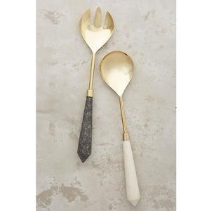 Set de 3 couteaux à fromage avec manche en résine à pois dorés Outils à fromage en acier inoxydable Accessoires de cuisine élégants et modernes Wedd - Product Image 2