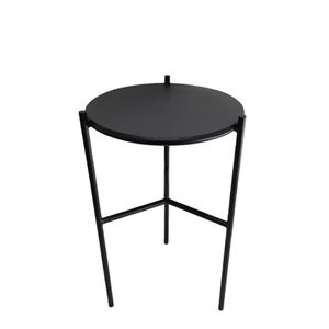 Mesa auxiliar redonda de hierro con 3 patas, color negro, tamaño grande, nuevo diseño para exteriores, muebles de sala de estar hechos a mano a granel - Product Image 3