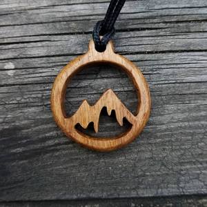 COLLIERS EN BOIS POUR FEMMES HOMMES NATUREL GRAND BOHO TRIBAL SONO Pendentif EN BOIS sur cordon réglable Collier fait main - Product Image 2