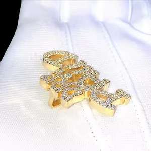 Pendentif en argent sterling 925 personnalisé de luxe élégant avec diamant moissanite, clarté VVS, plaqué or, style hip-hop, pendentifs fins, breloques - Product Image 2