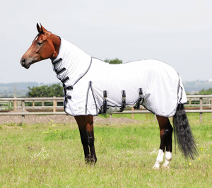 Cómoda sábana para moscas de caballos para el verano, malla ligera y transpirable, mantiene las moscas alejadas y los caballos relajados - Product Image 3