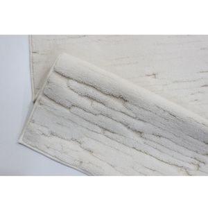 Tapis de bain et de douche Ferante 70x120cm en coton teint en fil jacquard abstrait argenté, production sur mesure - Fabriqué en Turquie - Product Image 3