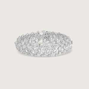 14 kt <b>white</b> gold tennis <b>bracelet</b> lab grown diamonds round pear marquise DEF color VVS VS clarity 20gram bulk export OEM supplier - Product Image 2