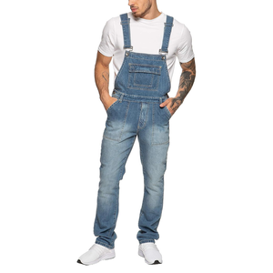 Factory-Made <b>Men's</b> Straight <b>Denim</b> <b>Dungarees</b> Custom Colour Breathable and Light Wash Hot Selling! - Product Image 4