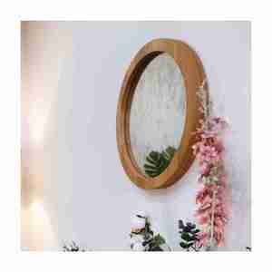 Espejo enmarcado hecho a mano de Venta caliente Marco de madera redondo moderno Fabricación india con calidad superior - Product Image 4