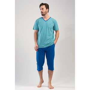 Conjunto de Camiseta de Manga Corta con Cuello en V y Pantalones Capri con Bolsillos para Hombre - Product Image 4