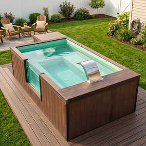 UV Stabilized Outdoor Prefabricated Container <b>Pool</b> Small Corner Combo Above Ground Fiberglass <b>Pool</b> - Product Image 4