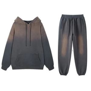 Ensemble de survêtement unisexe personnalisable de haute qualité, délavé à l'acide, grande taille, léger, pour l'hiver (hoodie et pantalon de survêtement en polaire) - Product Image 1