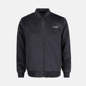 Ventes en gros de vestes pour hommes les plus vendues, fabrication OEM sur mesure, vestes bomber décontractées à col montant en laine à fermeture éclair, tendance actuelle - Product Image 1