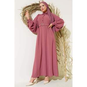 Globo manga camisa cuello vestido polvo - Product Image 2